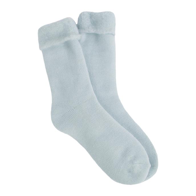 totes toasties Ladies Thermal Brushed Bed Sock Blue Extra Image 2